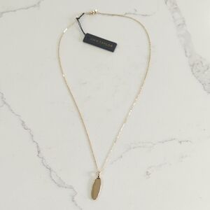 Ann Taylor Gold Oval Pendant Necklace